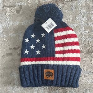 Buffalo David Bitton Kids Starry Stripes Beanie - Navy, Red, White